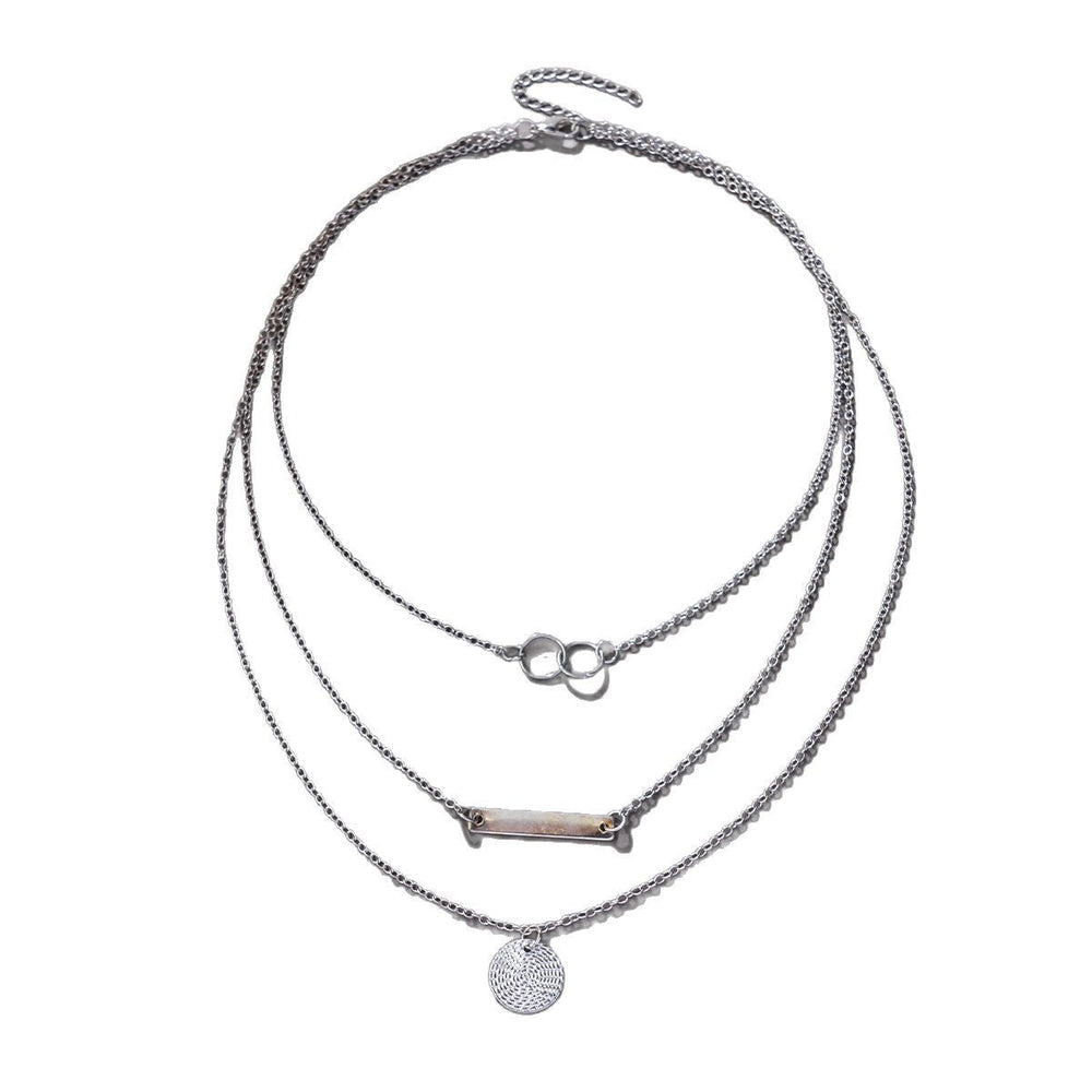 Fashionable Minimalist Multi-layer Rectangular Pendant Necklace