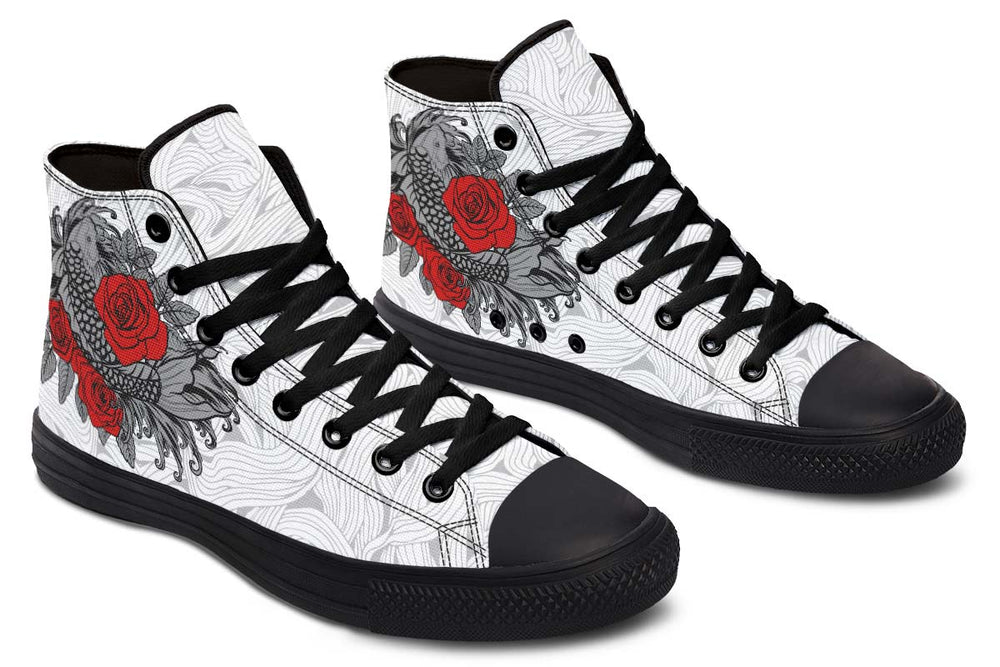 Men's And Women's Fashion Color Printing High-top Canvas Shoes