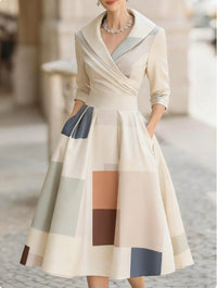 Elegant Formal French-style Waist-cinched Dress