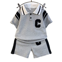 Boys Summer Clothing Set Lightweight Kids Polo Shirts For Summer