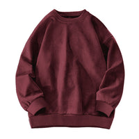 Round-neck Solid-color Suede-fleece Hoodie