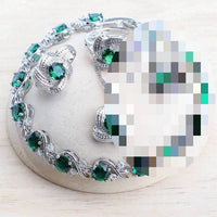 Blue Zirconia Women Jewelry Sets 925 Sterling Silver Wedding
