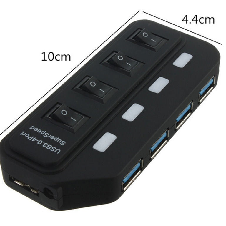 USB 30 Hub, High-speed 30 Hub With 4 Ports And Individual Onoff Switches