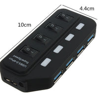 USB 30 Hub, High-speed 30 Hub With 4 Ports And Individual Onoff Switches