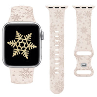 Versatile Christmas Snowflake Laser-engraved Textured Silicone Watch Strap