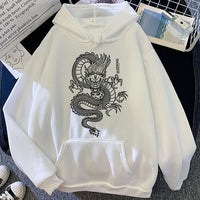 Hoodies Men Chinese Dragon Print Hood