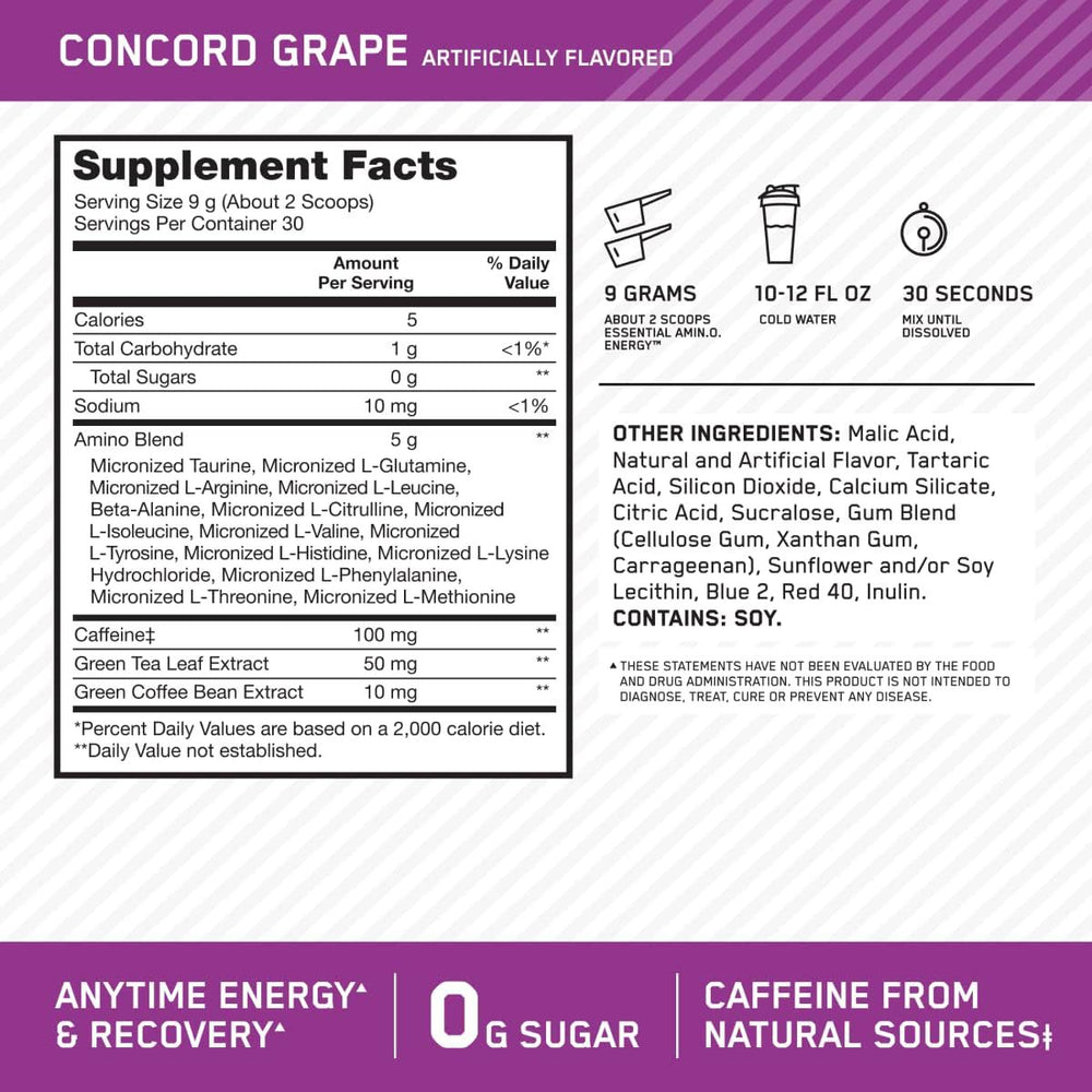 Amino Acid Energy Powder Greenteacoffee Grape Seed Extraction