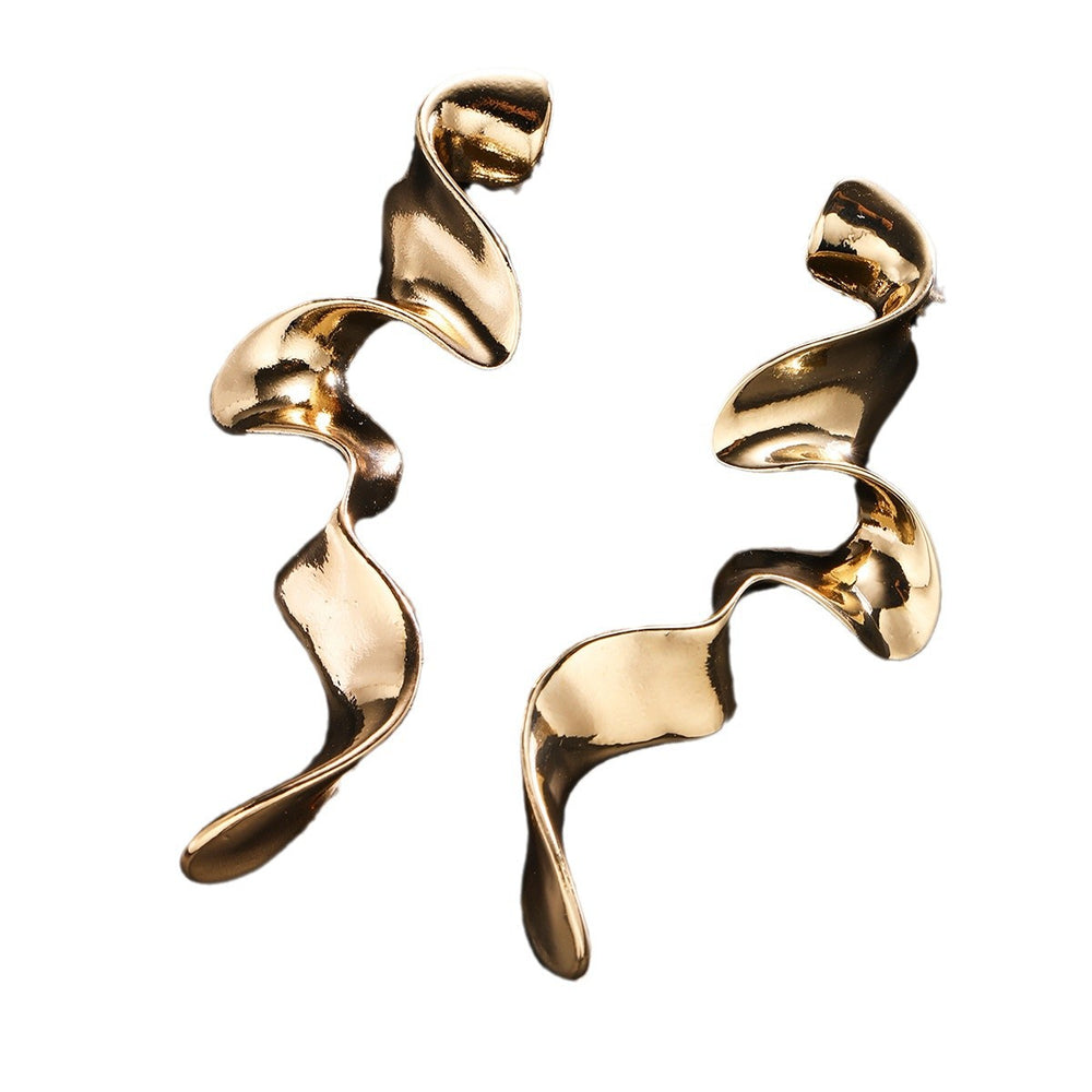 Dramatic Irregular Metal Earrings For Women