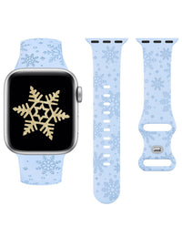 Versatile Christmas Snowflake Laser-engraved Textured Silicone Watch Strap