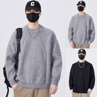 Round-neck Textured Knit Sweater Ideal For Layering Or Wearing On Its Own