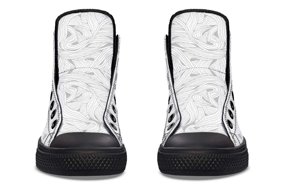 Men's And Women's Fashion Color Printing High-top Canvas Shoes