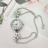 New High-end Chic Flower-shaped Diamond-encrusted Bracelet Watch For Women