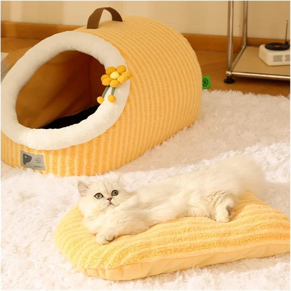 4pcs Cute Cat Cute Pet Series Beds 1 Bed Sheet 1 Bed Sheet And 2 Pillowcases Bedding, Suitable For All Seasons