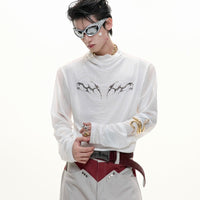 Niche Mesh Ice-feeling Slim Bottoming Shirt