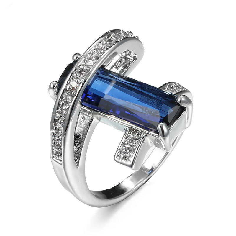 New Product Creative Fashion Rectangle Zircon Ring