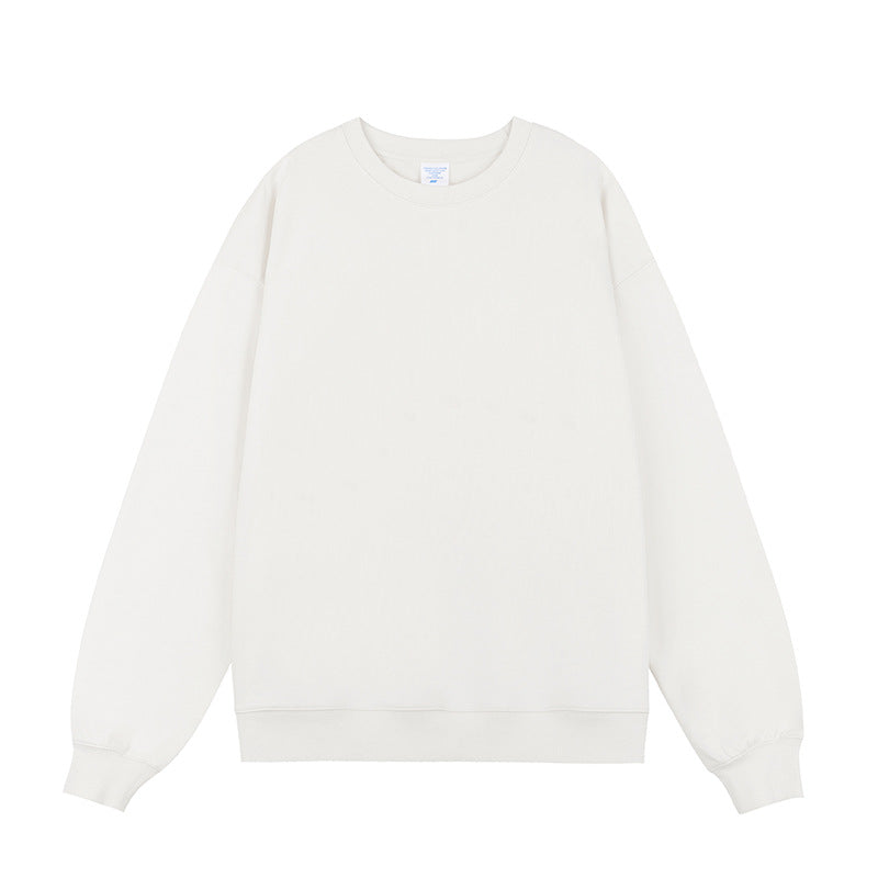 Solid Color Round Neck Men's Sweater Heavy Thickening American Fashion Brand Loose