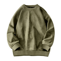 Round-neck Solid-color Suede-fleece Hoodie