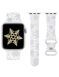 Versatile Christmas Snowflake Laser-engraved Textured Silicone Watch Strap