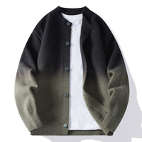 Gradient-knit Cardigan A Unisex Couple-matching Sweater With A Relaxed Casual Fit