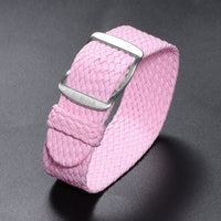 Woven Nylon Watchband Pieces Over Canvas Watch Strap