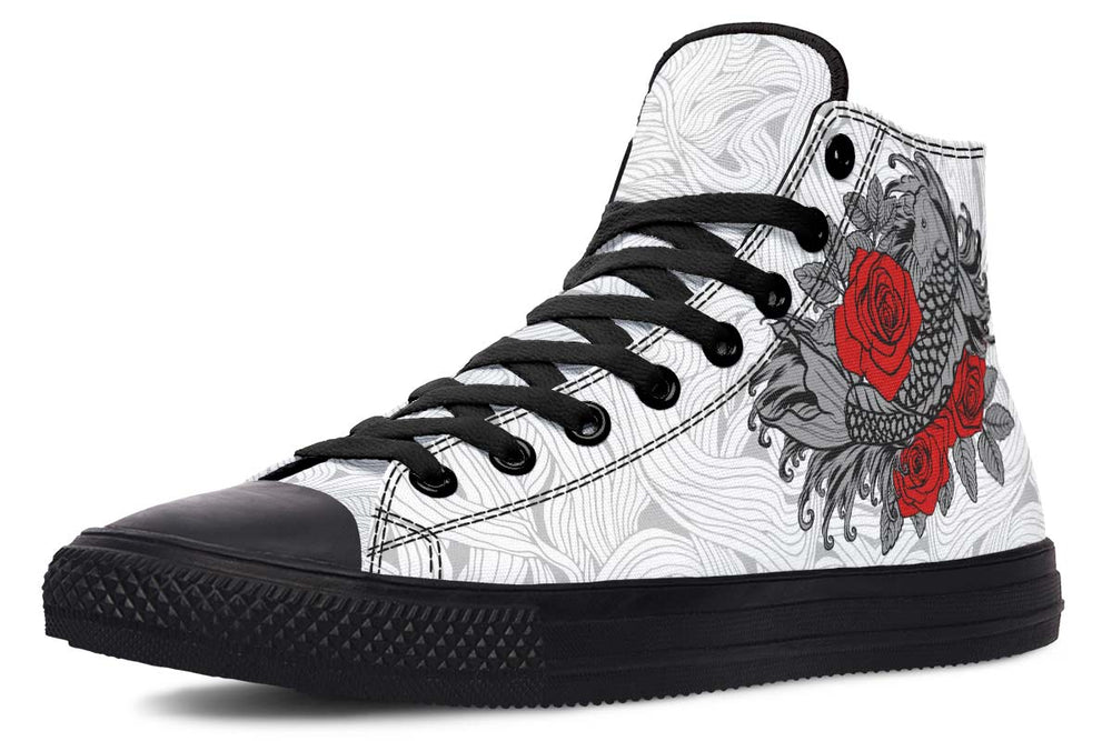 Men's And Women's Fashion Color Printing High-top Canvas Shoes