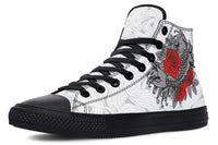 Men's And Women's Fashion Color Printing High-top Canvas Shoes