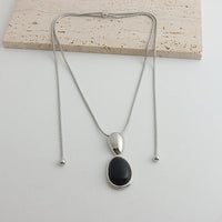 New Chinese Style Accessories Irregular Stitching Black Onyx Necklace Women