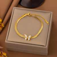 White Shell Butterfly Whip Chain Set Niche Light Luxury High-End Clavicle Necklace Trendy Design