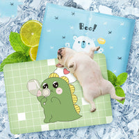 Pet Ice Mat Cute Dinosaur Sleeping Cooling Down