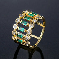 Emerald Gold-plated Hollow Ring Setting
