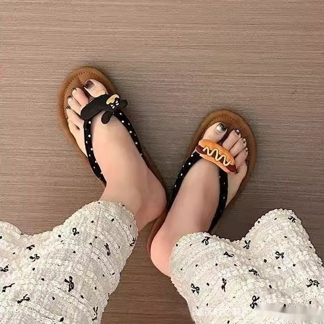 Soft Sole Non Slip Beach Flip Flops Herringbone Summer Outdoor Slippers