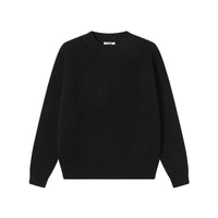 Mens Organic Cotton Ribbed Chunky-Knit Crew-Neck Sweater From Xinjiang