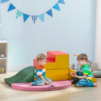 6 Piece Soft Play Equipment For Kids Climb And Crawl, Red