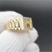 Mens Retro Alloy Ring With Rhinestone Inlay
