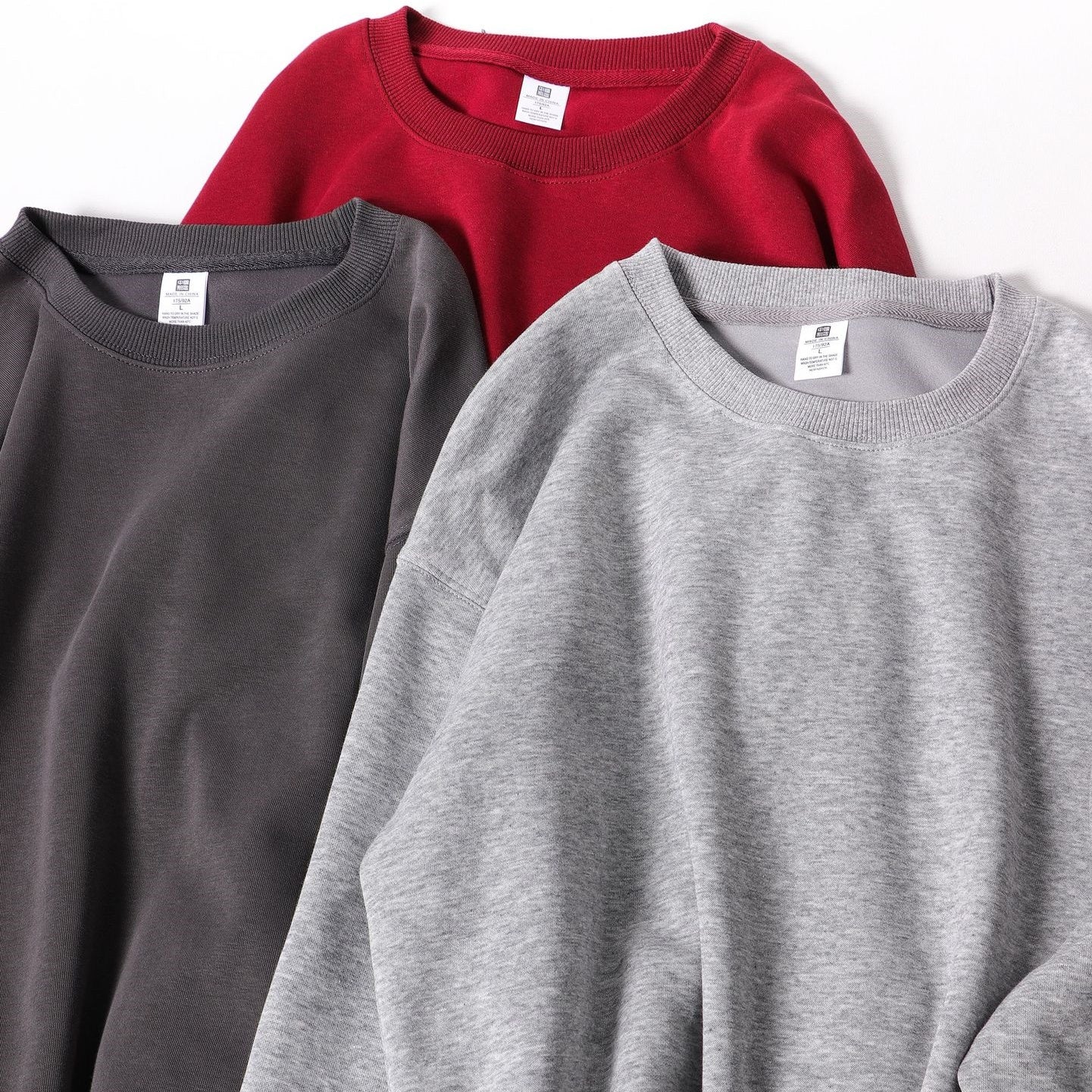 Autumn And Winter American Retro Composite Crew Neck Pullover Sweatshirt Men