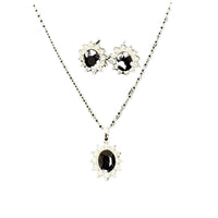 European And American Fashion SUNFLOWER Zircon Ear Stud Necklace Suit