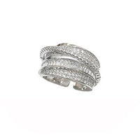 Silver Zircon Versatile Vintage Dainty Open Adjustable Ring