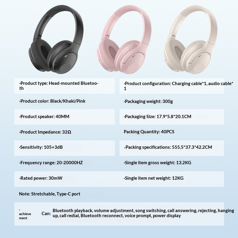 New ANC Active Noise-canceling Over-ear Headphones