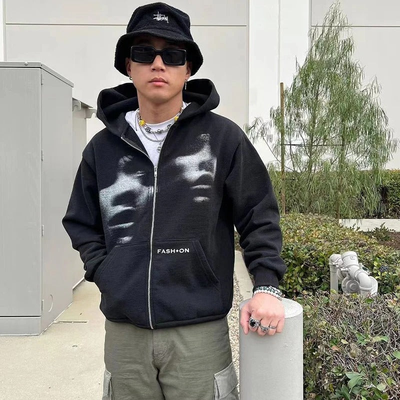 Y2K Clothing Zip Hoodie Fashion
