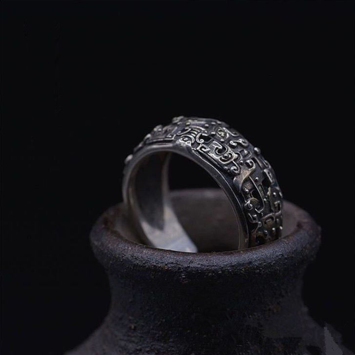 Adjustable Retro Non-Fading Lucky Beast Ring Domineering Hipster Jewelry