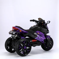Kids Motorcycle Ride-On Motorcycle 3-Wheels Battery Powered Motorbike Rechargeable 12 V Kids Ride On Toy With PU Seat Training Wheels Manual Throttle Drive By Hand Lighting Wheels