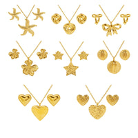 Stainless Steel Vintage Necklace And Stud Set Titanium Steel Jewelry Pendant Necklace And Earrings