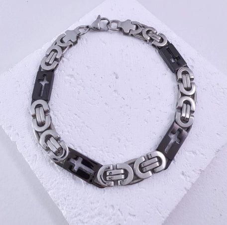 Stainless Steel Cross-link Flat-link Chain Handcrafted Chain Bracelet Necklace, And Accessory