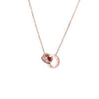 Roman Numeral Double-ring Full-diamond Titanium Steel Necklace