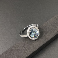 Luxury Zircon Round Ring Full Of Diamonds Ring Engagement Wedding First Ornament