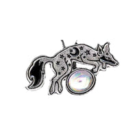 Retro Fox Star And Moon Carved Pendant Necklace With Moonstone Inlay