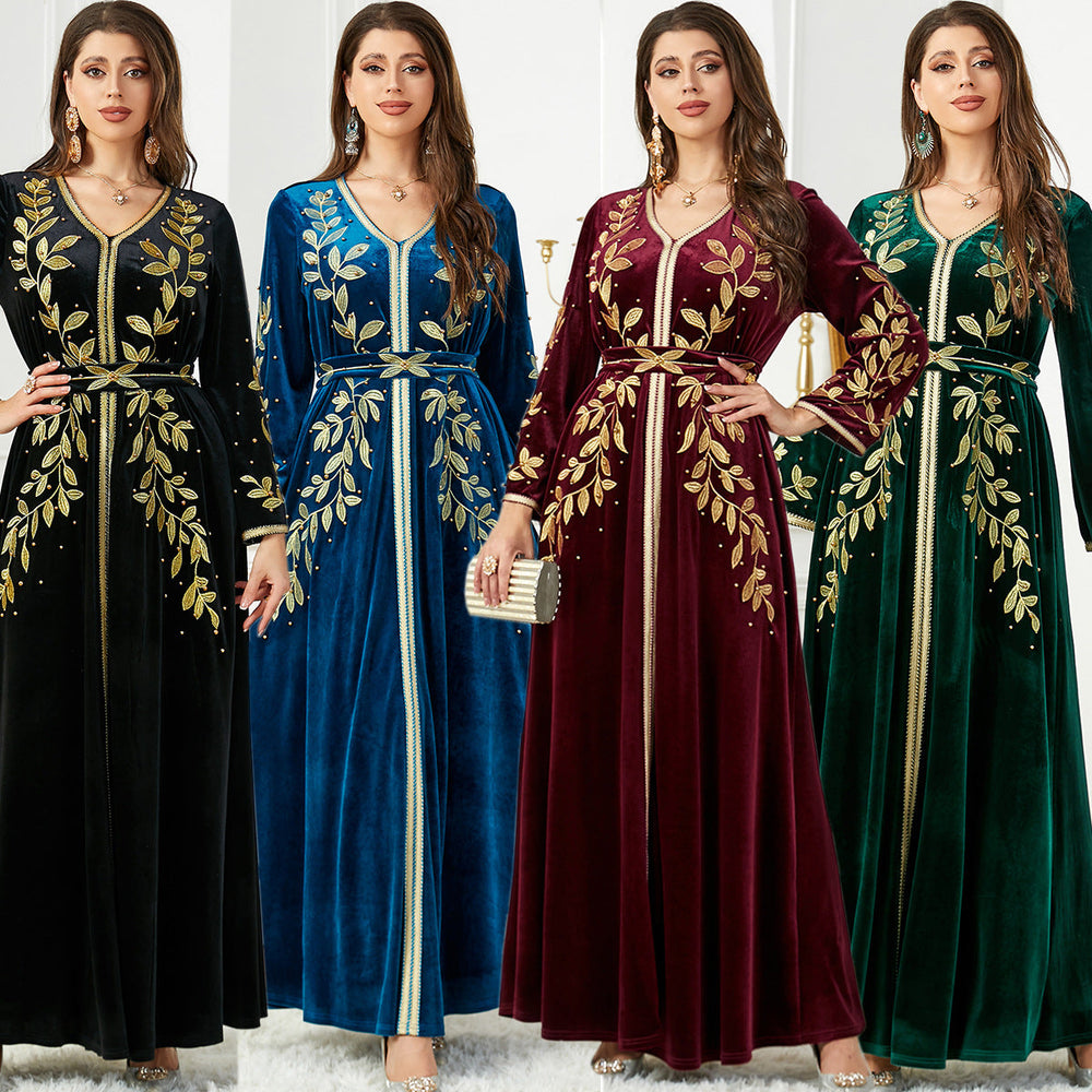 Velvet Dress Arab Women's Clothing