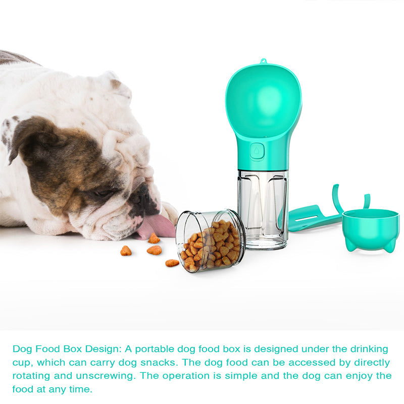 3 in 1 Dog Water Bottle Feeder Bowl Garbage Bag Holder Portable Travel