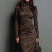 Women's Turtleneck Long-Sleeve Bodycon Dress
