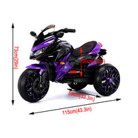 Kids Motorcycle Ride-On Motorcycle 3-Wheels Battery Powered Motorbike Rechargeable 12 V Kids Ride On Toy With PU Seat Training Wheels Manual Throttle Drive By Hand Lighting Wheels
